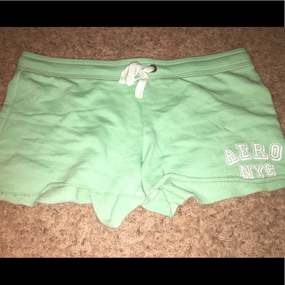 Aeropostale green pajama short with glitter logo